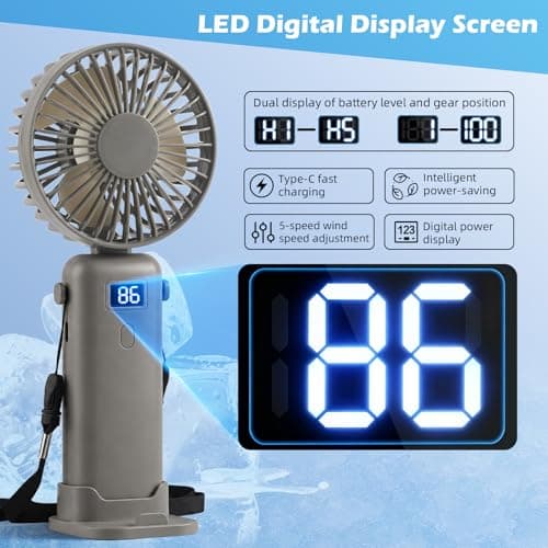 VZZNN 12 Pack Mini Portable Handheld Fan Bulk Small Cooling Fans High 5-Speed Rechargeable Fan For Travel, Office, Eyelash Drying, Lightweight, For Beach, Camping, Indoor Outdoor Use (4 Colors — view 3