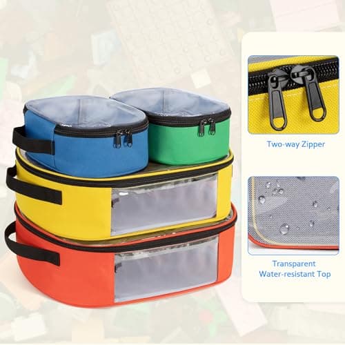 Rexmica 4pcs Toy Storage Organiser Bag for Building Bricks, Ellipse — view 4