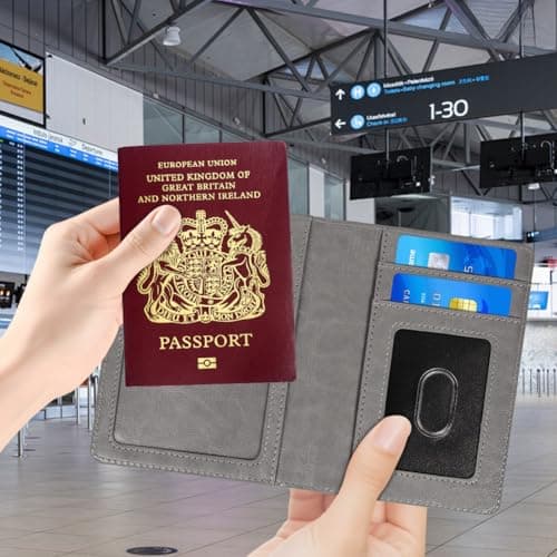 OFFCUP Passport Holder Cover, PU Leather RFID Blocking Passport Cover — view 6