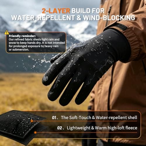 TOLEMI Thermal Winter Gloves for Men Women, Anti-Slip Touch Screen Liner Gloves for Running, Walking, Riding, Driving and Cycling — view 4