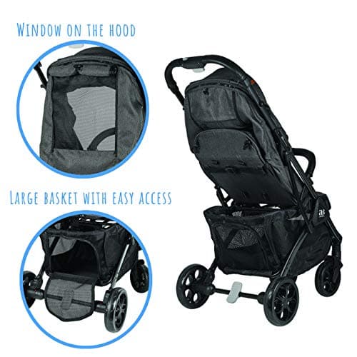 Amonev Lightweight Stroller, Premium Compact Travel Stroller. Fully Reclining Seat Suitable for Toddlers and Children (Dark Grey), 1 Count (Pack of 1) — view 4