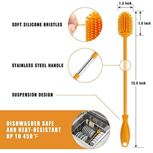 ddLUCK Silicone Bottle Brush for Cleaning, 31cm Water Bottle Cleaner(Qty 1) — view 4