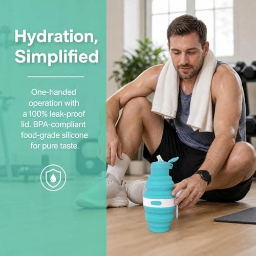 Cheewing 3PCS Collapsible Water Bottle Set, Silicone Soft Flask Bottles — view 3