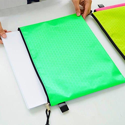SamIdea 5-Color Canvas Zipper File Bags 5 Pieces, A4 Size Plastic Waterproof Document File Folder Bag Organizer — view 3