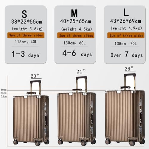 All Aluminium Hard Shell Suitcase Medium Size Travel Metal Suitcase — view 6