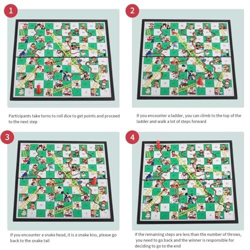 ZUNIPLEX Snakes & Ladders Game with Magnetic Foldable,Small Land-Based Game — view 3