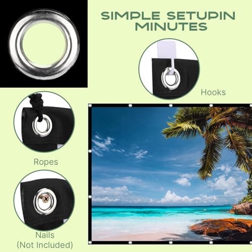 AAJK 150inch Outdoor Projector Screen Anti Crease Portable Movie Screen — view 4