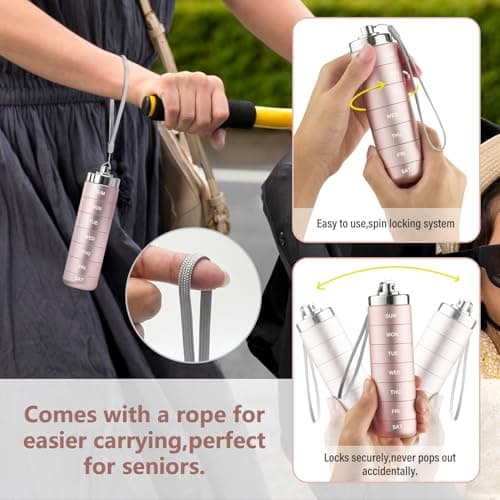 Mossime Metal Pill Organiser 7 Day: Stackable, Waterproof, Travel, Pink — view 3