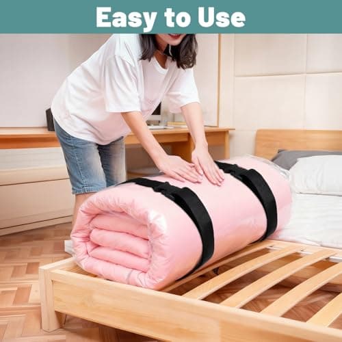 Mattress Topper Straps 2 Pcs Adjustable Foam Mattresses Packing Straps With Sturdy Locked Buckles For Moving House Gel Mattress Topper Storing Bedding Supplies Black, 59.06'' X 1.26'' — view 6