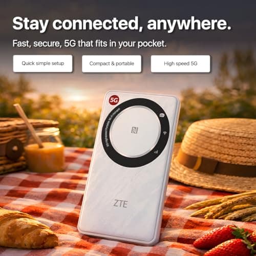ZTE U30AIR 5G Mobile WiFi Hotspot, Portable Pocket Router with SIM Slot, Unlocked 5G MiFi, Dual-Band Wi-Fi, Travel & Caravan Internet, High-Speed Connectivity for Multiple Devices — view 4