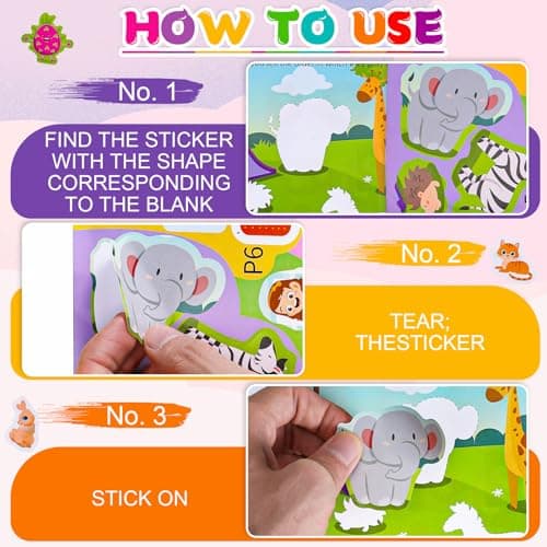 KIXZSAZ 10pcs/set Fun Sticker Activity For Kids Compact And Easy To Carry Reusable Sticker Books Books For Toddlers — view 5