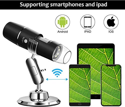 WADEO Wireless Digital Microscope, [1000X] [WiFi/USB] 8 LED Light Portable Handheld Microscope, Compatible with iOS, Android, Smartphone, Tablet — view 3