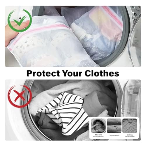 3 PCS Mesh Laundry Wash Bags, Mesh Laundry Bag For Delicates With Zipper, Washing Bag For Socks, Laundry Bag For Underwear, Tshirts, Swimsuit, Baby Clothes, Socks, Bra (60x50cm/50x40cm/40x30cm) — view 6