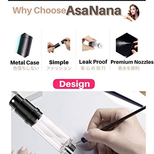 AsaNana Perfume Atomiser, Refillable & Travel Size Perfume Bottle, Leaking Proof,Bottom Pump without Funnel, Luxurious Small women and men, 5ml (Cla.-Mat Black) — view 4
