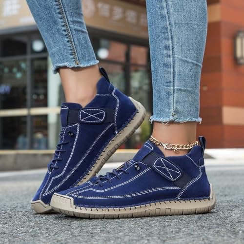 Casual Hiking Shoes for Hand Everyday - Flexible Soft Sole Comfortable Flat Slippers Breathable Design for Travel Leisure Spontaneous Activities, darkblue, 8 UK — view 3