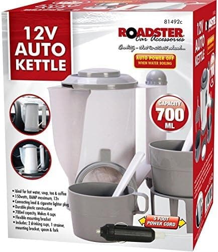 12v Car Travel Kettle - For Van Motorhome Boats Jug Caravan | Hot Water, Coffee, Tea Travel Camping Hiking Caravan Boiling Volt Water Socket - Includes Cigarette Socket Lighter Charger — view 6
