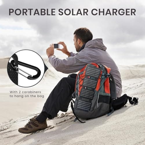 10W Foldable Mini Solar Panel Charger for Camping, IP67 Waterproof Solar Panel with USB-A Compatible with Smartphones,USB Devices for Camping, Hiking and Outdoor Activities — view 6