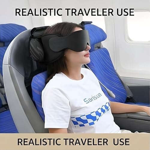 avernio travel pillow Memory Foam Neck Support Cushion with Sleep Eye Mask — view 2