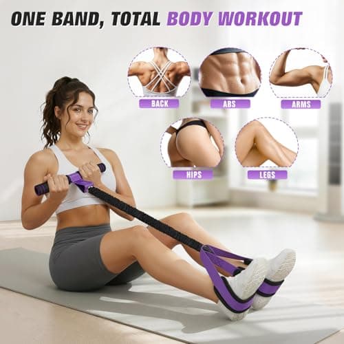 Upgraded Pedal Resistance Band with Handles, Foot Pedal Resistance Bands for Women, Core Abs Leg Training, Exercise Bands for Full Body Workout Fitness, Home Gym Equipment, Pilates & Physical Therapy — view 3