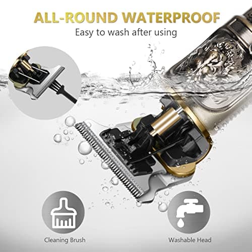 LOPHE Hair Clippers for Men, Rechargeable Cordless Beard Clippers Electric Hair Trimmer Beard Trimmer Set, Waterproof Beard Shaver, Professional Grooming Cutting Kit with 3 Guide Combs — view 4
