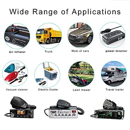 CYSSJF 12V Cigarette Lighter Plug Male Plug for Cigarette Lighter Adapter | Car Replacement, 24V/12V Car Plug with Leads, 30CM/11.8IN,10A Fuse, LED Light | For Motorcycle Car Tractor Camper (1 PC) — view 2