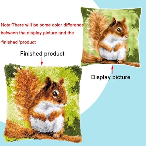 Taxpy Latch Hook Pillow Case Kits,Animal Penguin with Neck Gaiter 17X17Inch 3D DIY Latch Hook Cushion Cover Kit,Knitting Kits Cushion for Adults and Beginners Rug Making Kit for Starters — view 2