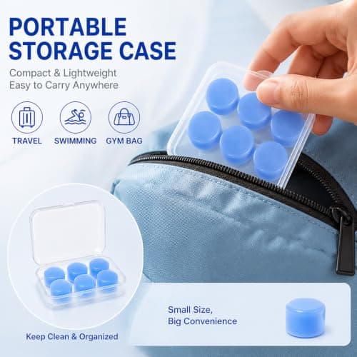 Noise Reduction Earplugs 6-Pack, Soft Silicone for Sleeping & Studying — view 6