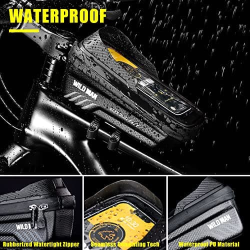 Quick Release Bike Frame Bag, Protable Bike Phone Bag with Touchscreen — view 4