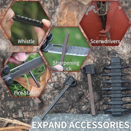 Gifts for Men, Upgraded Stone Wash Multi Tool, Stainless Steel Multitools Foldable Spring Pliers with Screwdriver, Pocket Clip, Ideal for Camping, Hiking, Home Repair - Gift for Dad Father's Day Gifts — view 5