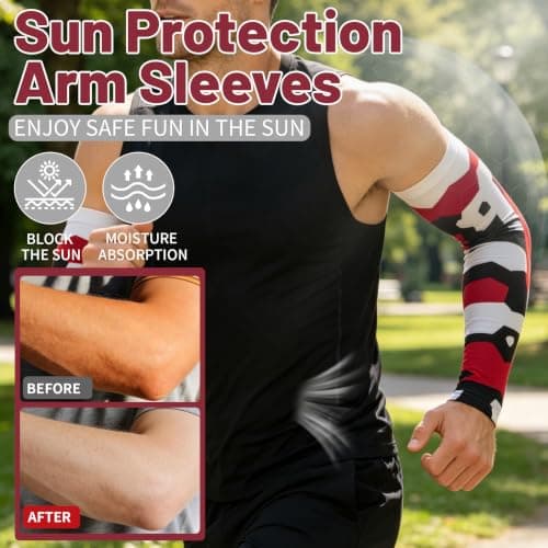 1 Pair Camouflage UV Cooling Arm Sleeves, Compression & Seamless, UPF 50+ — view 2