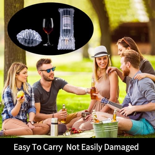 11pcs Wine Bottle Protectors, Inflatable Column Packaging Air Bags, Reusable for Luggage, Airplane, Travel, Transport Inflatable Bags, with Free Pump — view 6