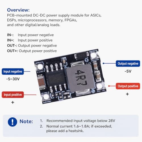 BTFO 10pcs 5V Buck Converter Module, 3A DC-DC Step Down Converter Board — view 4