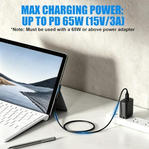 For Surface Connect to USB-C Charging Cable 1.8M 45W 15V/3A Magnetic — view 6
