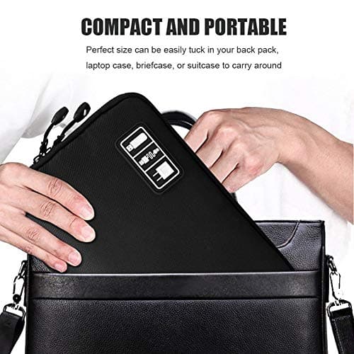 OrgaWise Travel Cable Organiser, Electronics Bag (Flat-Black) — view 5