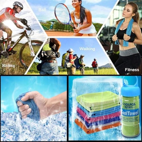 VAKKI Cooling Towel, Ice Cold Sports Sweat Towels for Instant Relief Perfect Coolings Scarf Neck,Forehead, Wristband, Bandana, Stay Cool from Over Heating During All Kinds of Sport and Exercise — view 6