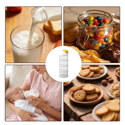 Stackable Powder Dispenser, Airtight Travel Storage Box, Multiple Layer Protein Container with Compact Design, Formula Organizer, Portable Container with Easy Access, Child Storage for Car, Vacation — view 3