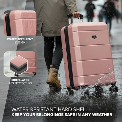 LUGG 20-Inch Jetset Lightweight Cabin Suitcase, ABS Hard Shell, Water-Resistant Carry-On Luggage, TSA-Approved Lock, 4 Spinner Wheels, 3-Step Telescopic Handle, EasyJet Overhead, 55 x 35 x 23 cm — view 4