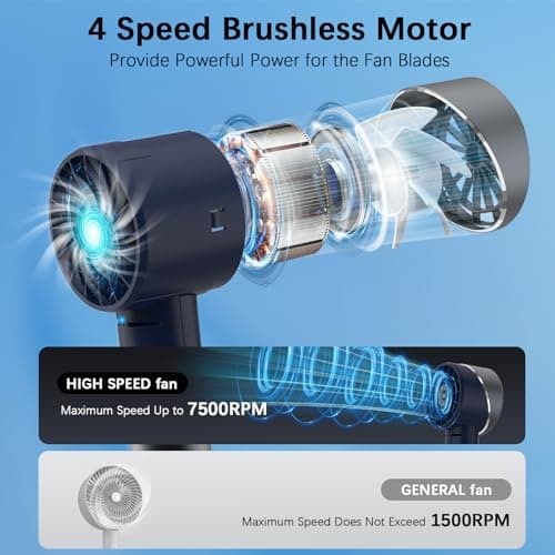 Wrischan Handheld Fan Portable, Powerful Mini Personal Hand Held Fan — view 3