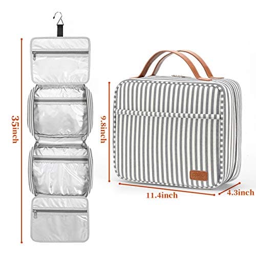Hanging Travel Toiletry Bag, Large Capacity Wash Bag Waterproof Cosmetic Bag Makeup Organizer with 4 Compartments & 1 Sturdy Hook for Women/Men — view 3