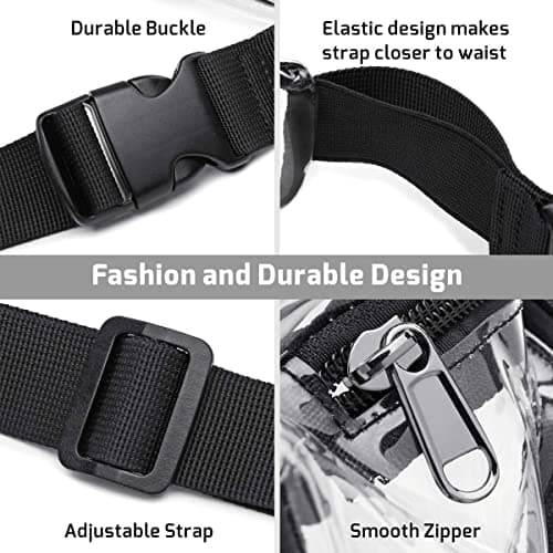 LAIYORA Clear Fanny Pack Waterproof Bum Bag Transparent PVC Belt Bag Lightweight Travel Festival Running Cycling Hiking Crossbody Bag for Women Men Daily Use — view 3