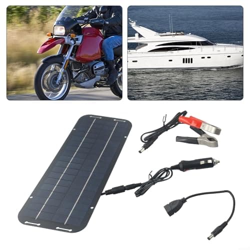 60W 12 V Solar Car Trickle Charger,Car Maintainer,60W Portable Amorphous Solar Panel Power Backup Kit with Clip For Car RV for CARAVAN Van Boat — view 3