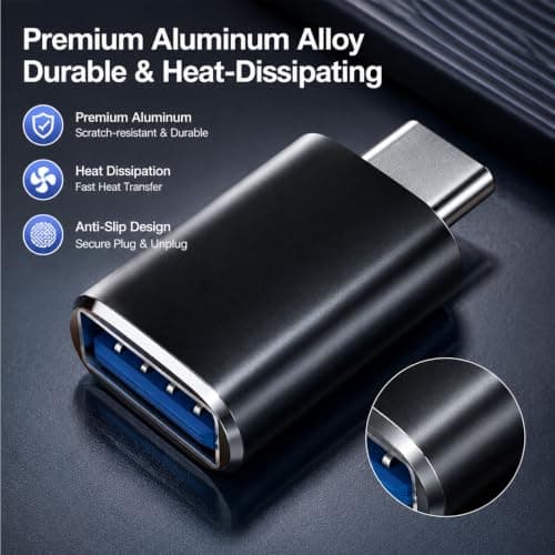 KUTKE 3 Pack USB C to USB Adapter,USB C Male to USB 3.0 Female Adapter — view 3