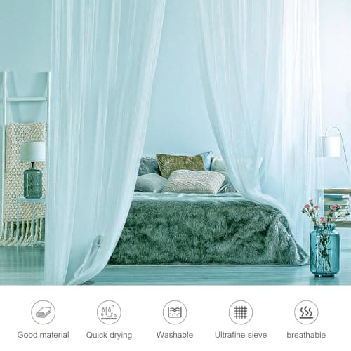 mizikuu Mosquito Net, 200 x 220 x 210CM Portable Mosquito Netting Large for Bed Mosquito net for Double Bed Ideal for Home, Traveling, Camping - White — view 4