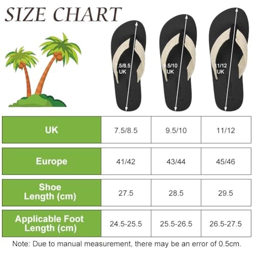 BSBUY Unisex Flip Flops Mens Flatform Beach Flip-Flop EVA Slippers Ladies Girls Yoga Mat Cushion Thong Sandals Beach Travel Platform Sandals Slip-Resistant Flat Flip Flops for Shower(UK:9.5-10) — view 3