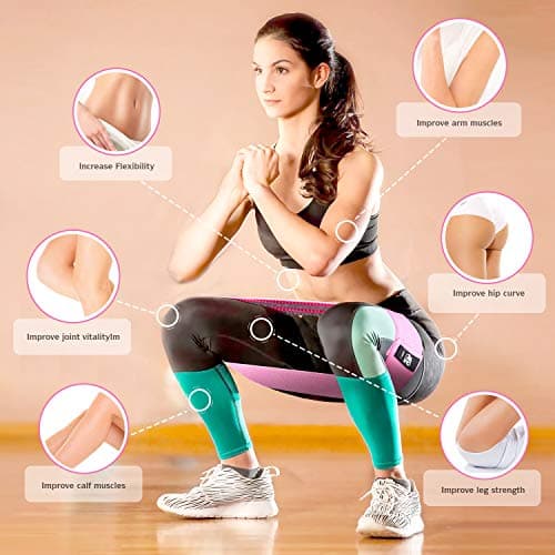 CFX Resistance Bands Set, Exercise Bands with Non-Slip Design for HIPS & Glutes, 3 Levels Workout Bands for Women and Men, Booty Bands for Home Fitness, Yoga, Pilates (Red Set) — view 6