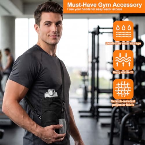 Vicloon Water Bottle Carrier Bag with Shoulder Strap, Fits up to 40oz — view 5