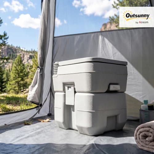 Outsunny Portable Camping Toilet 20L Flushable with 2 Detachable Tanks — view 2