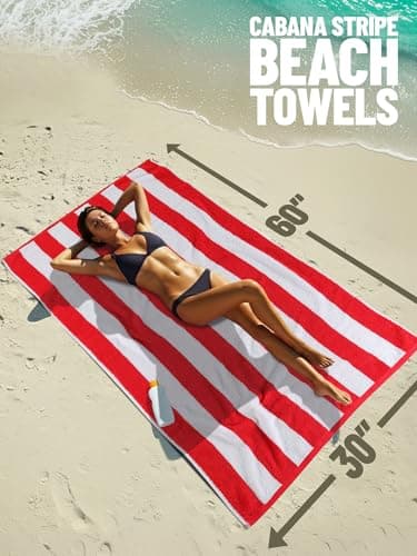 Utopia Towels Cabana Beach Towels 76x152cm, 4 Pack, Cotton, Striped — view 2