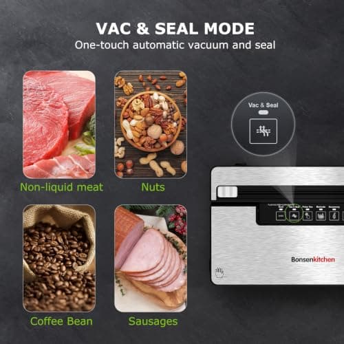 Bonsenkitchen Vacuum Sealer Machine, 5 Modes, Built-in Cutter & Bag Storag — view 3