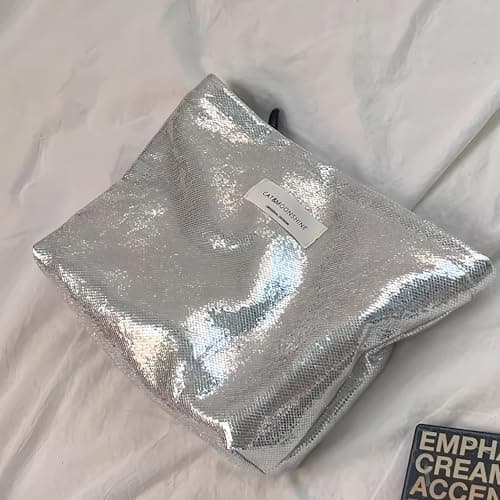 NICECONE Shiny Glitter Makeup Bag - Sparkly Bling Double Layer — view 3